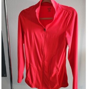 Champion Women's Orange Duo Dry Zip Up Athletic Jacket Activewear Size S/P